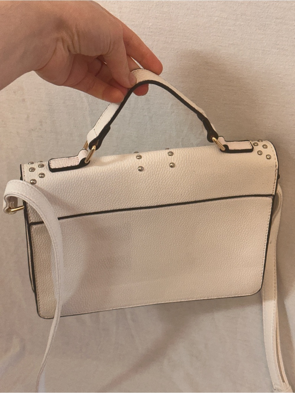 Marc New York White Studded Envelope Satchel with Top Handle - Picture 2 of 5